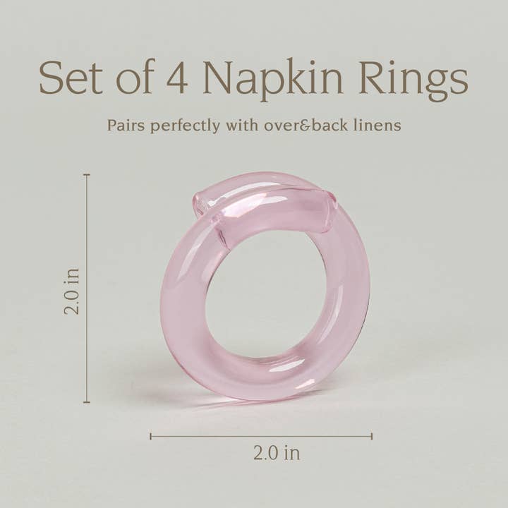 over&back - Wholesale Napkin Ring - Glass Napkin Rings – Hosting Essential – Set of 415