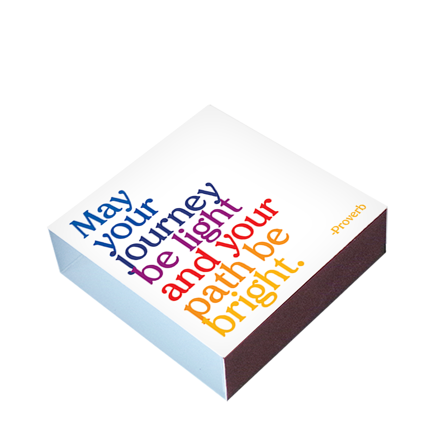 Quotable - Wholesale Matches - Matchboxes - X320 - May Your Journey Be Light (Proverb)1