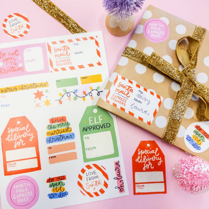 christmas gift tags - sticker sheet for wholesale by Oh, Laura