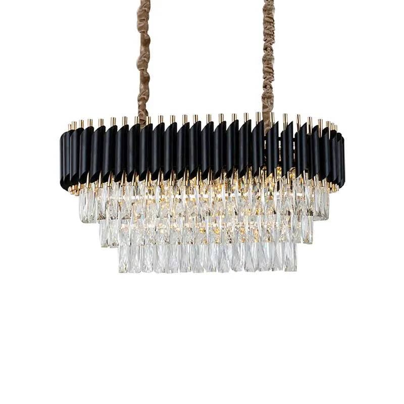 Ledsone - Wholesale Chandelier/Hanging Light - Black and Gold Hanging Crystal Chandeliers Light Fixture ~48037
