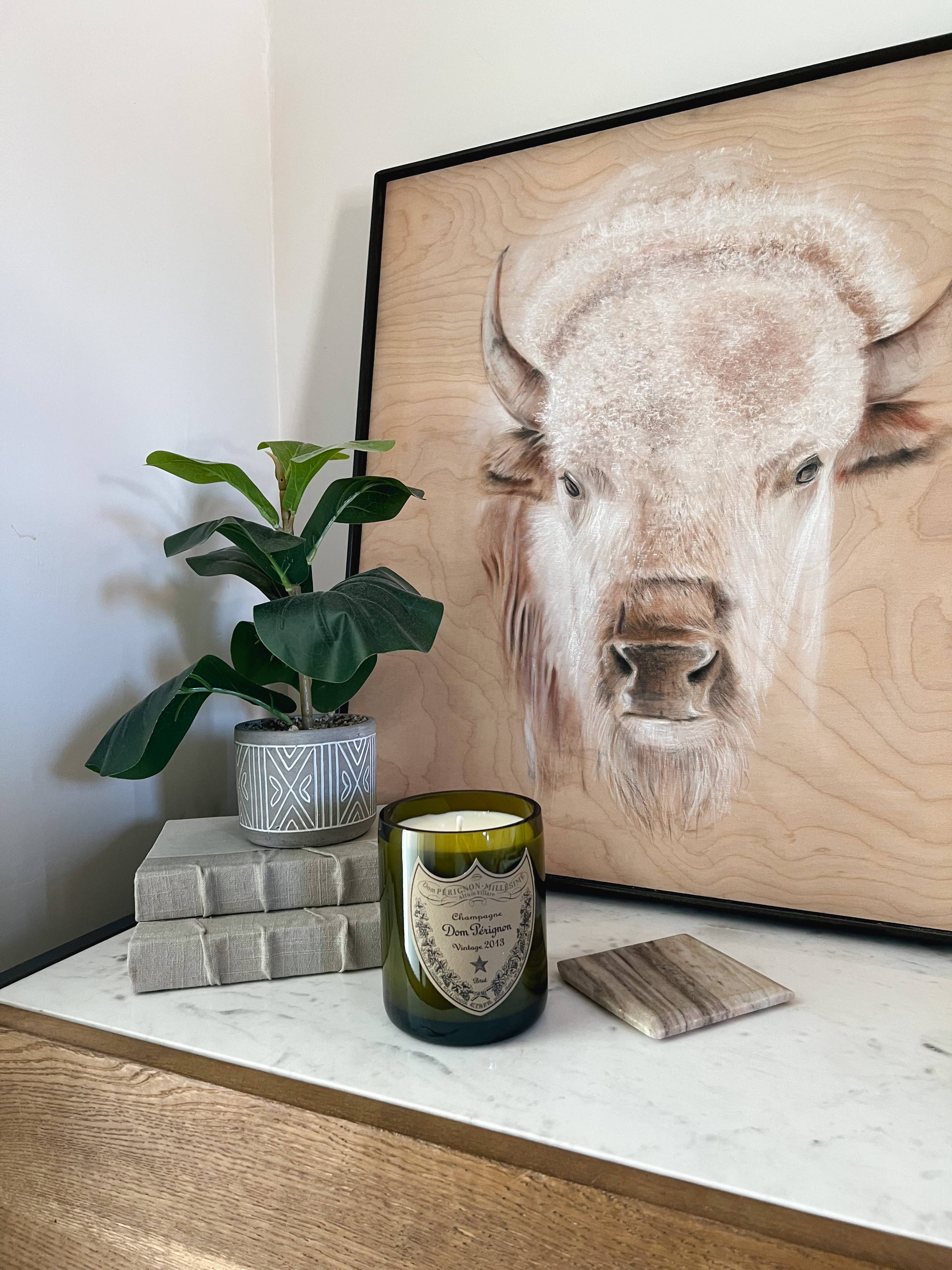 Scottsdale Candle Co - Wholesale Jar/Filled Candle - Recycled Dom P Bottle - Vintage Label Candle8