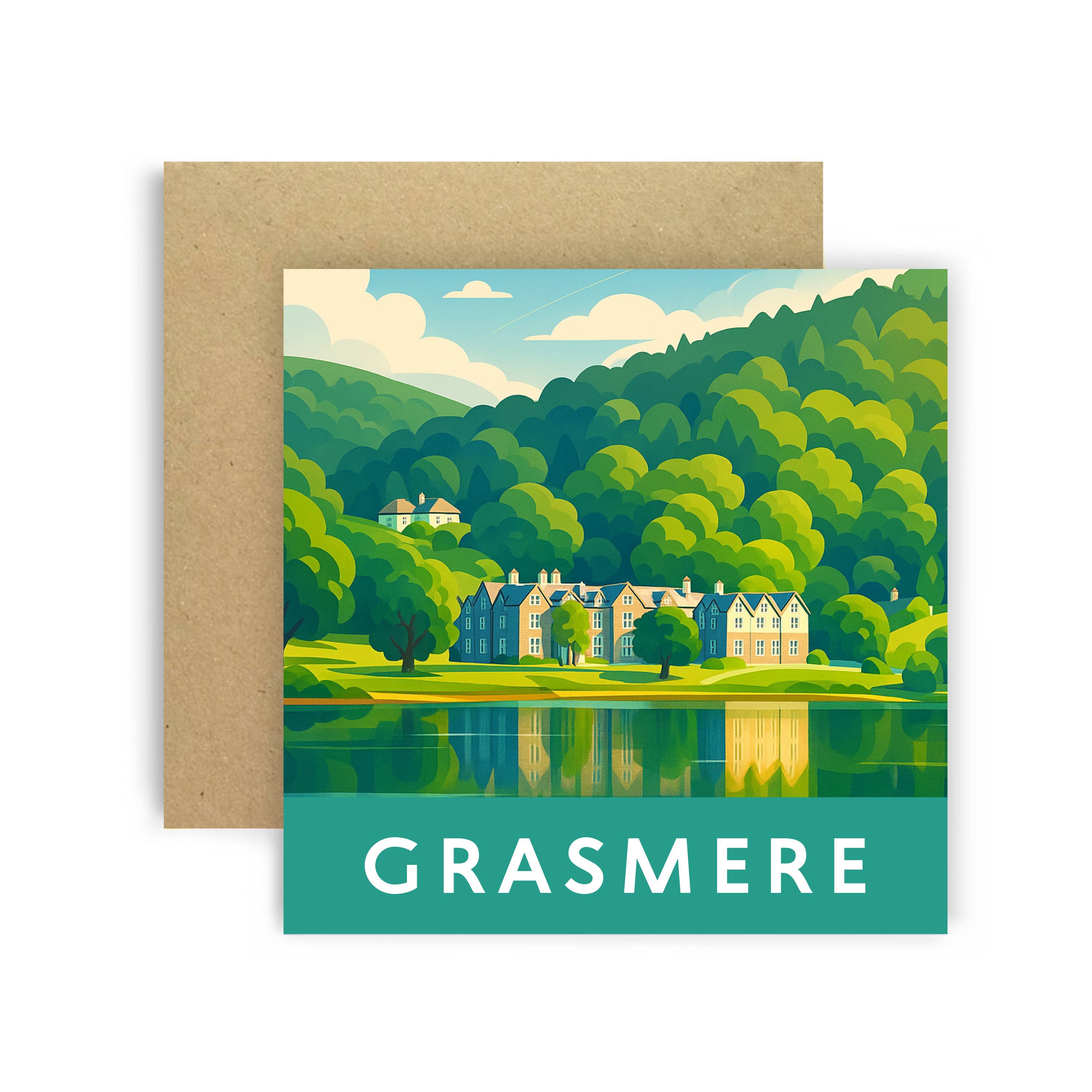 Huxters – wholesale Everyday greeting card – Grasmere Cumbria Whimsical Card Scene0