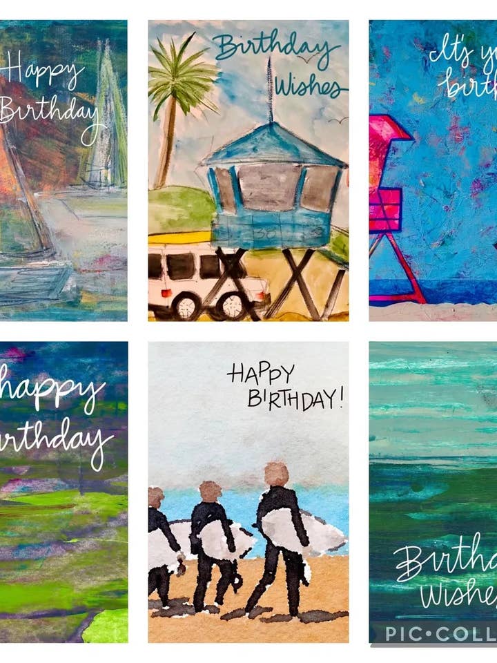 Collection d'anniversaire sur le thème de la plage pour la vente par Monica Martin Fine Art