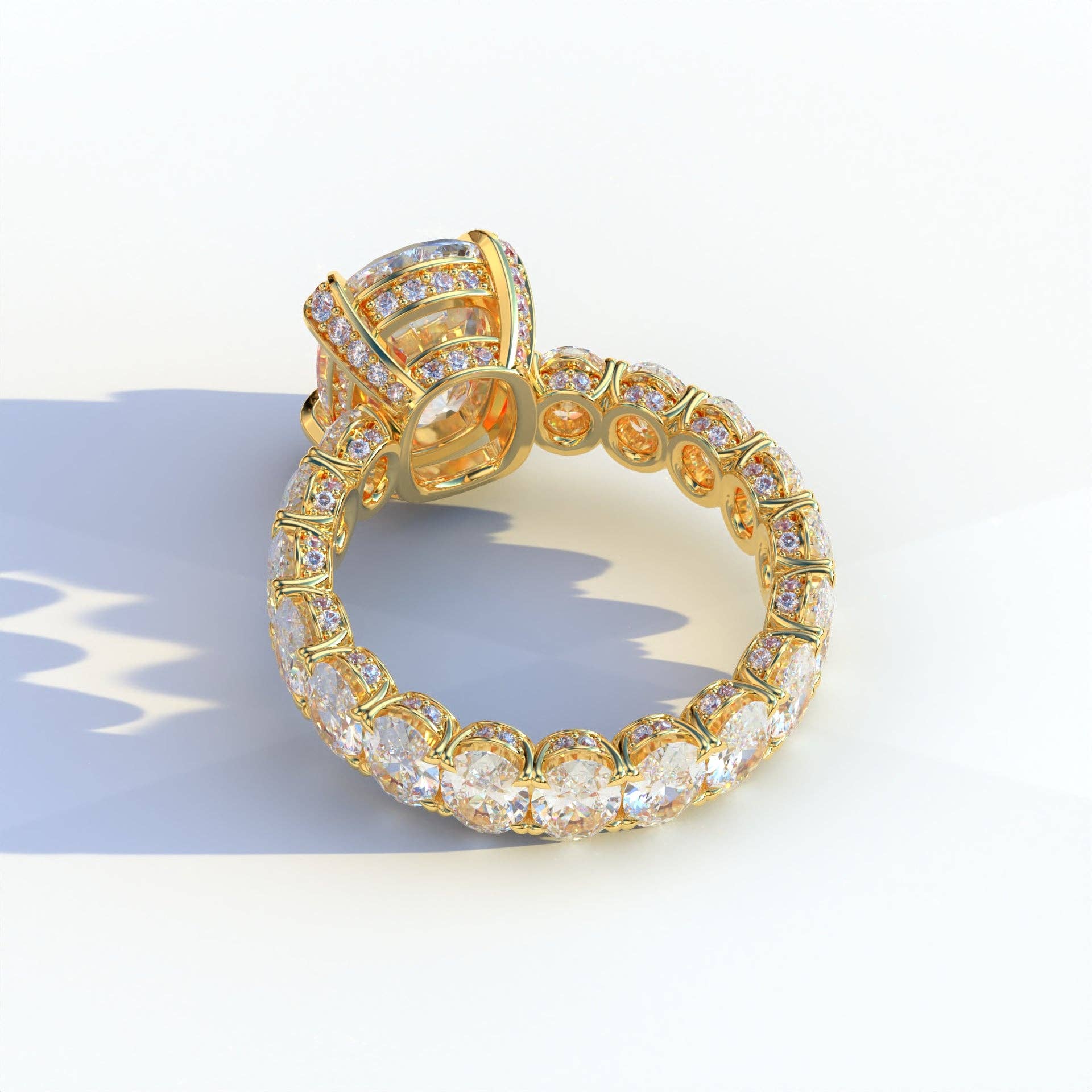 Mohana Jewels - Luxury – Anel de noivado por atacado – Anel de Diamante de Laboratório de 2 Quilates E VVS Corte Oval Eternidade Completa - Enigma10