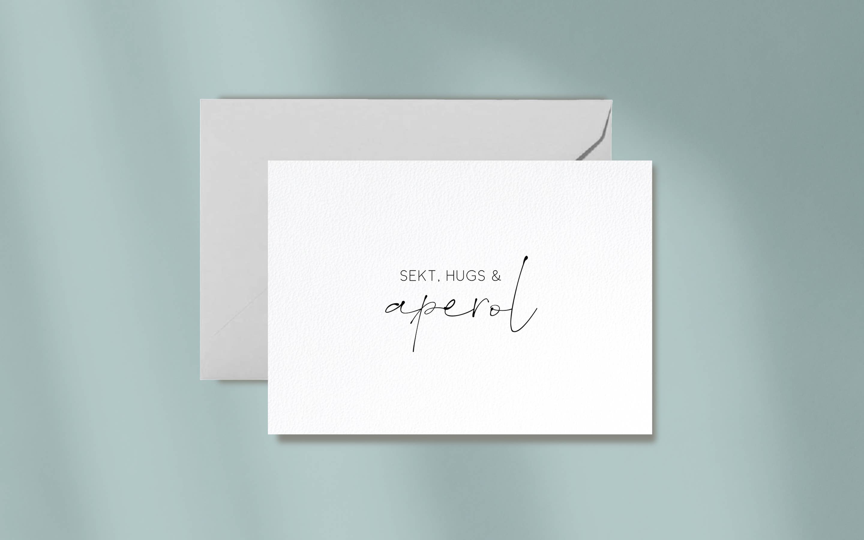 Debblschebbl Design Studio - Vente Cartes d'anniversaire - Sekt, hugs et Aperol | carte avec enveloppe0