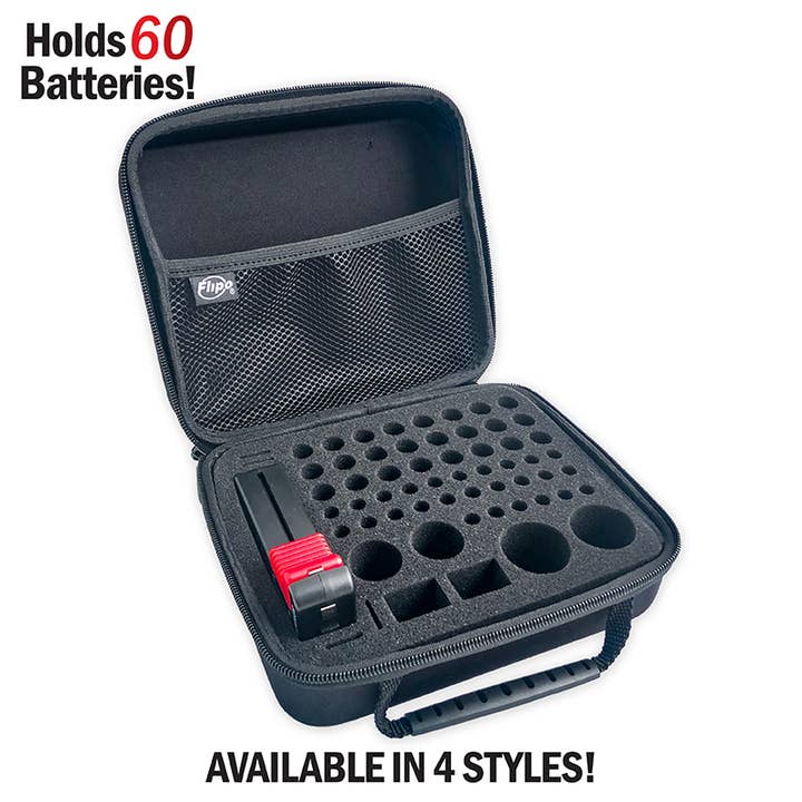 Flipo Group, Ltd. - Wholesale Small/Handheld Appliance - 60-compartment Fabric Battery Storage Case with Tester