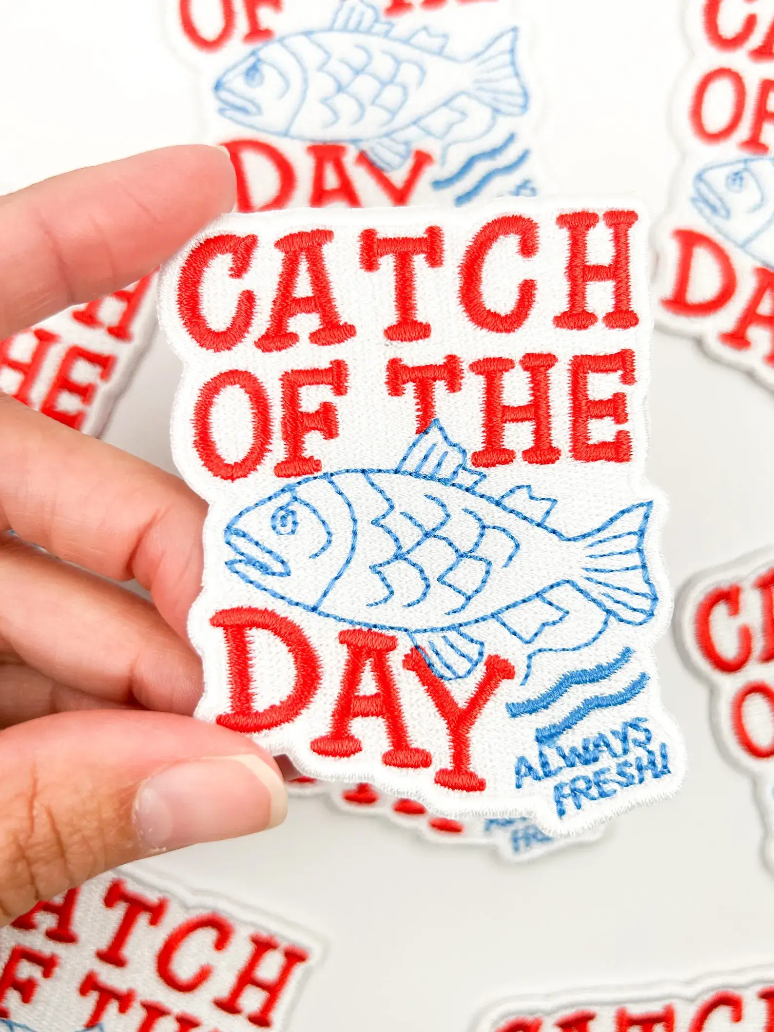 Field Trip Threads - Wholesale Patch - Catch of the Day Patch – Fun Embroidered Iron On Coastal 3