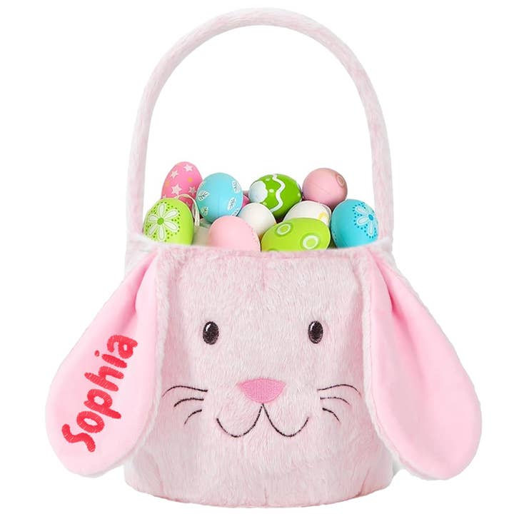 Personalized Easter Basket with Name – Pink and other Purchase Wholesale easter baskets for embroidery. Free Returns & Net 60 Terms on Faire trending on Faire.