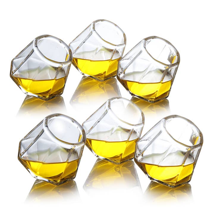 Garden Guru Lawn & Garden Tools - Wholesale Shot Glass - QUAFFER Shot Glasses Clear Diamond Shaped Glass Set of 6