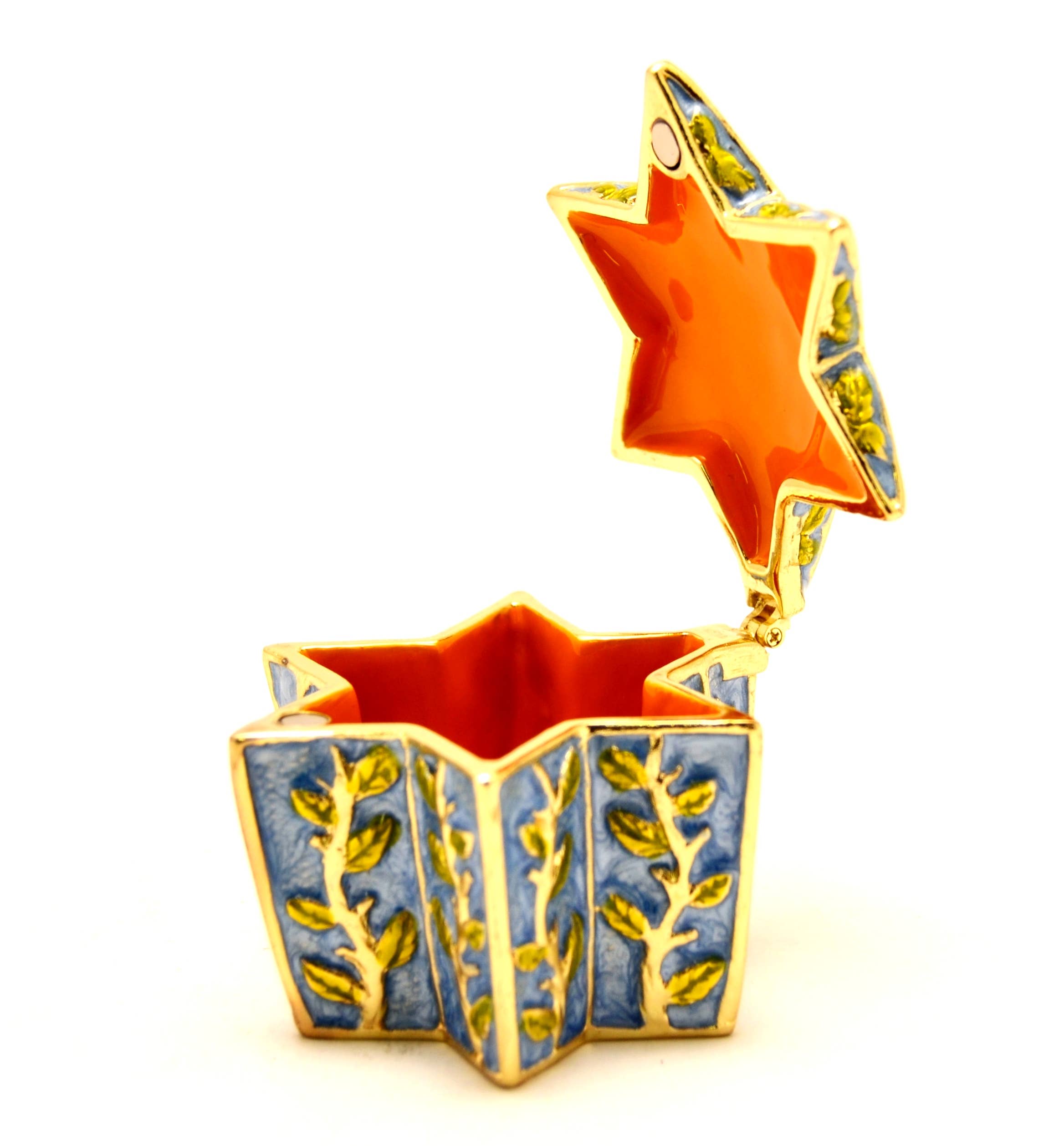 Ciel Collectables - Wholesale Jewelry Box/Organizer - Star of David Trinket Box. Hand Painted Enamel & Swarovski4