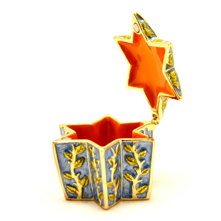 Ciel Collectables - Wholesale Jewelry Box/Organizer - Star of David Trinket Box. Hand Painted Enamel & Swarovski4