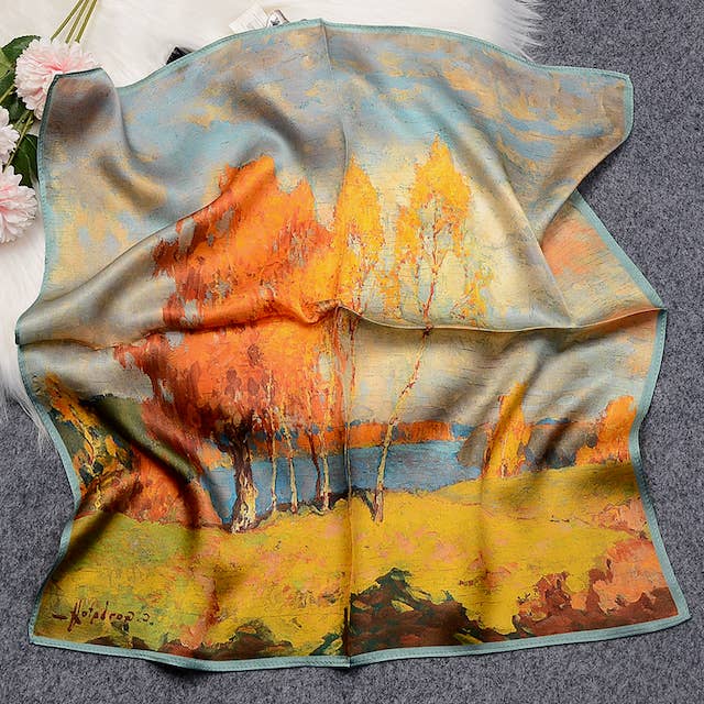 Pretty Persuasions - Wholesale Scarf - Women's - S25062 100% Silk Square Scarf (21"x21")