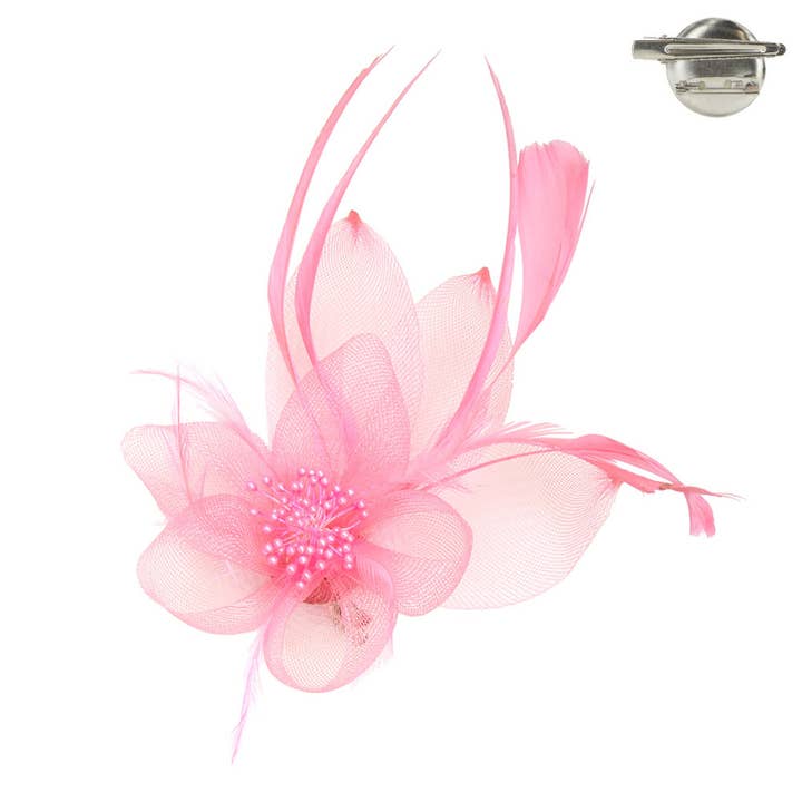 MESH FLORAL FASCINATOR W CLIP, HTH 1292 for wholesale by JOIA ACCESSORIES