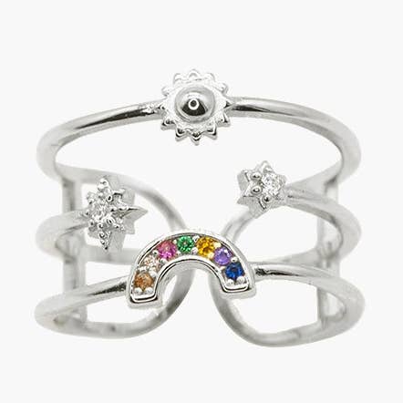 Rainbow Glow Open Ring ✦ Joyful Radiance for wholesale by Romilt London