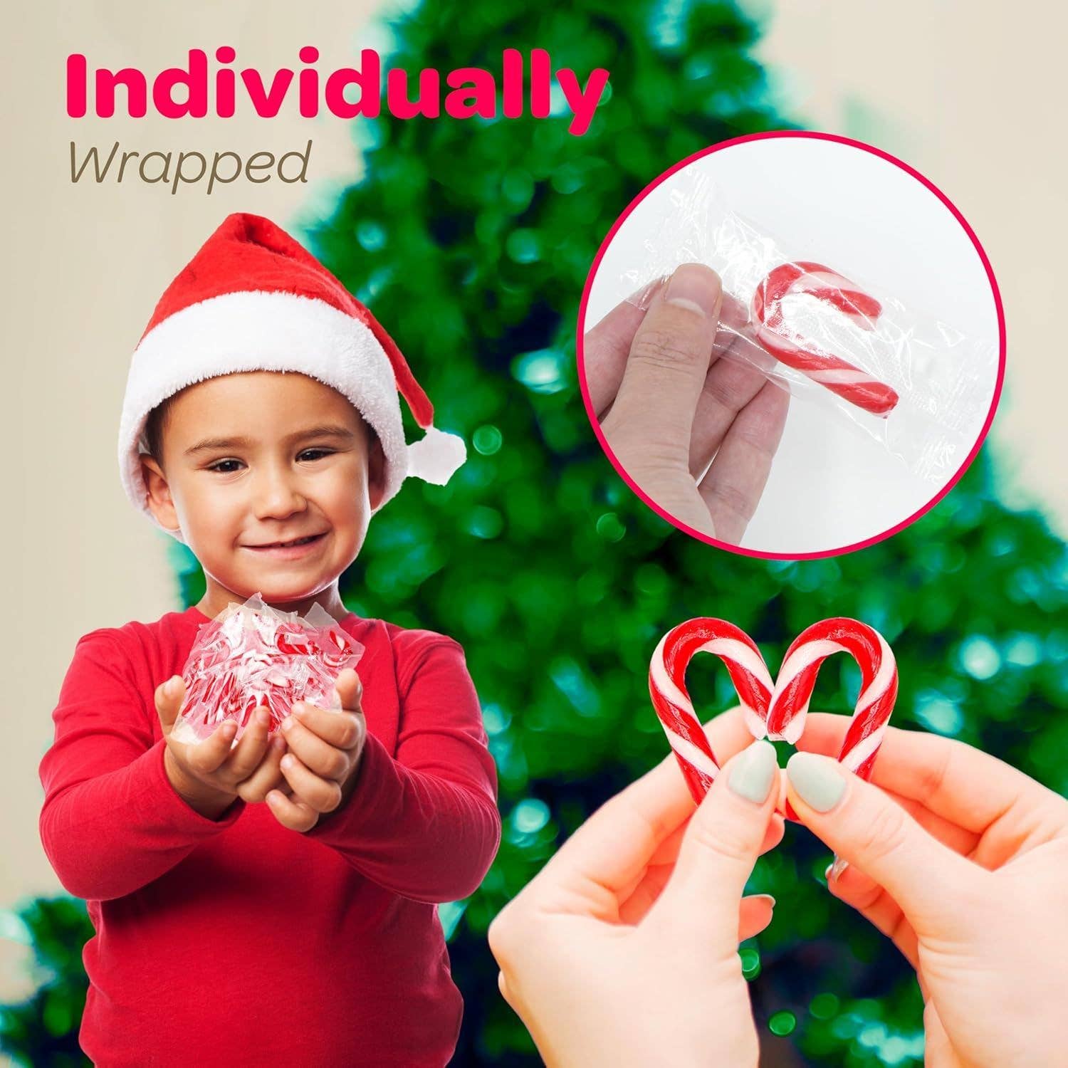 4E's Novelty - Wholesale Candy Cane - 
4E's 100pc Mini Peppermint Candy Canes - 2", Wrapped Treats4