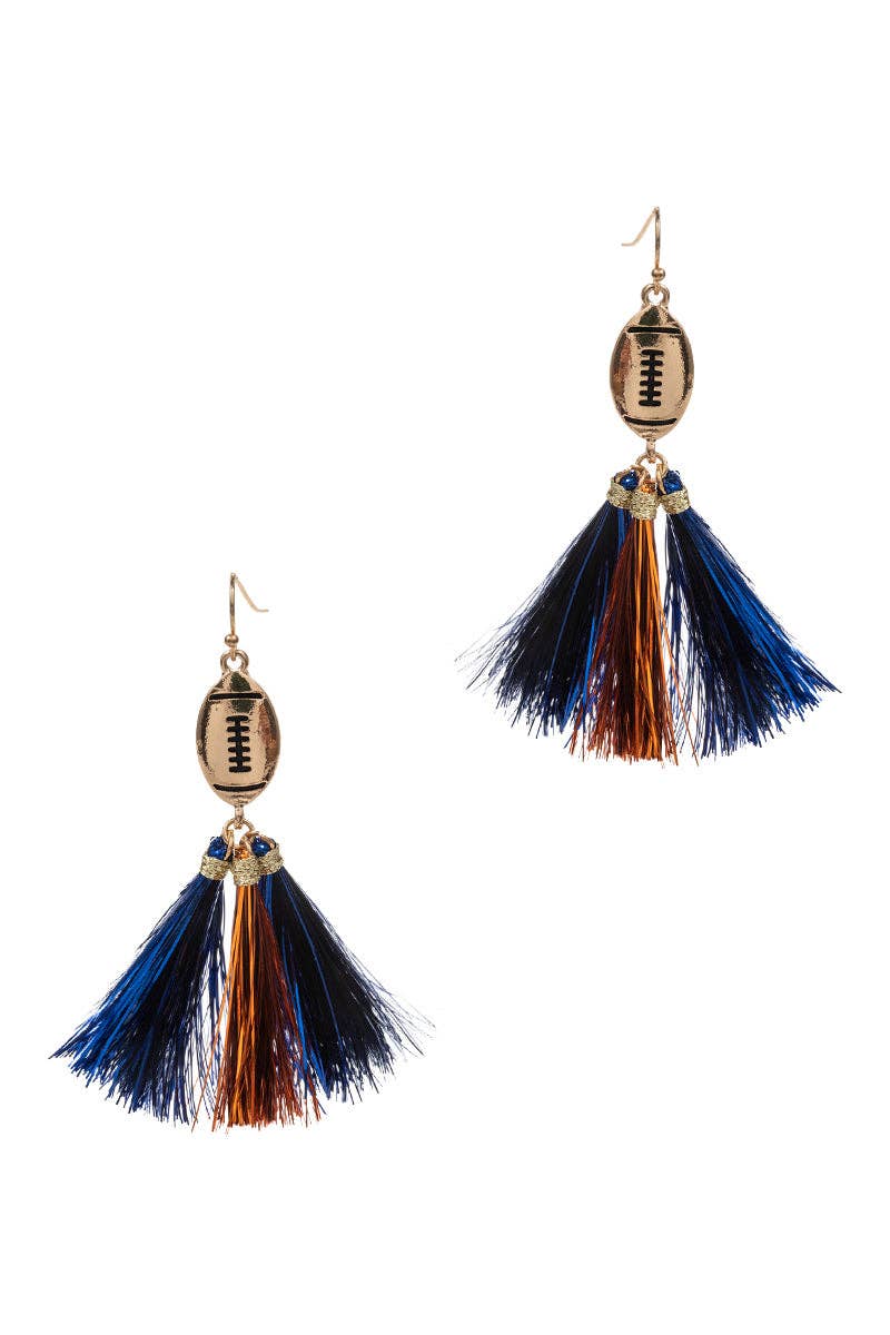 Designature New York - Wholesale Tassel Earrings - Game Day Football Shaped Tassel Hook Earrings5