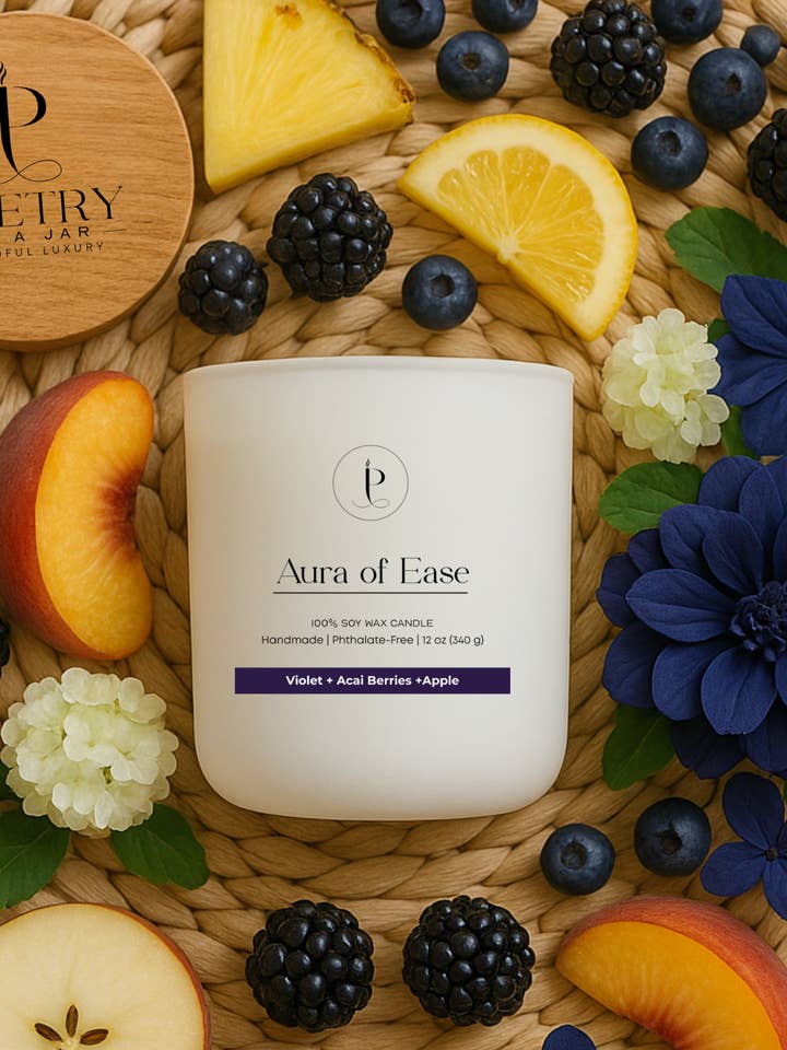 Aura of Ease | Affirmation Candle | 100% Soy for wholesale by Poetry in a Jar