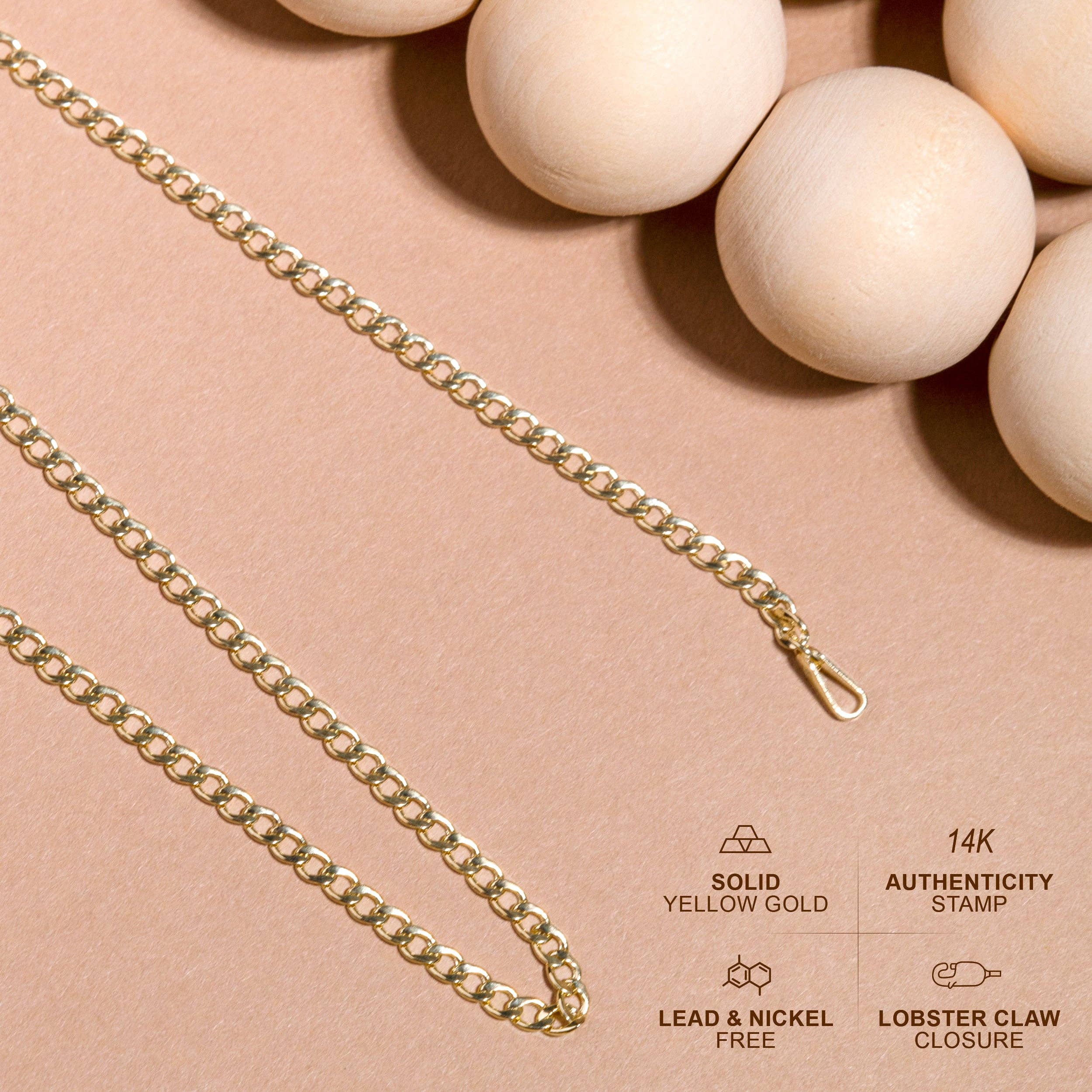 Pori Jewelry - Wholesale Link & Chain Necklace - 14K GOLD CURB CHAIN NECKLACE4