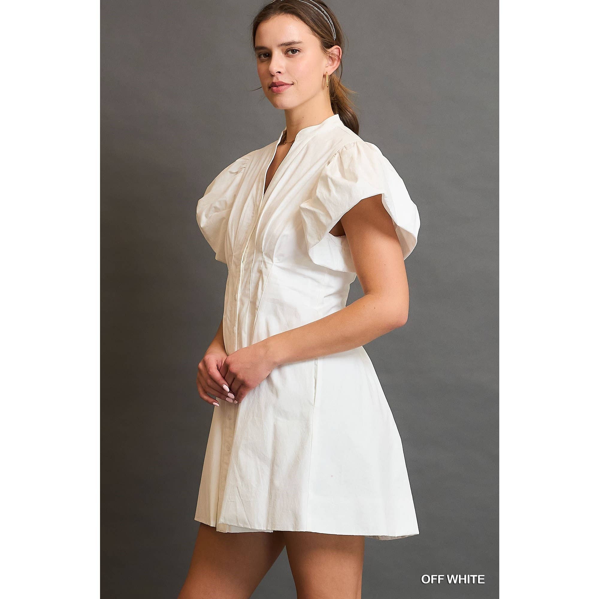 STYLE USA - Vente Robe – femme - Robe plissée à manches courtes16