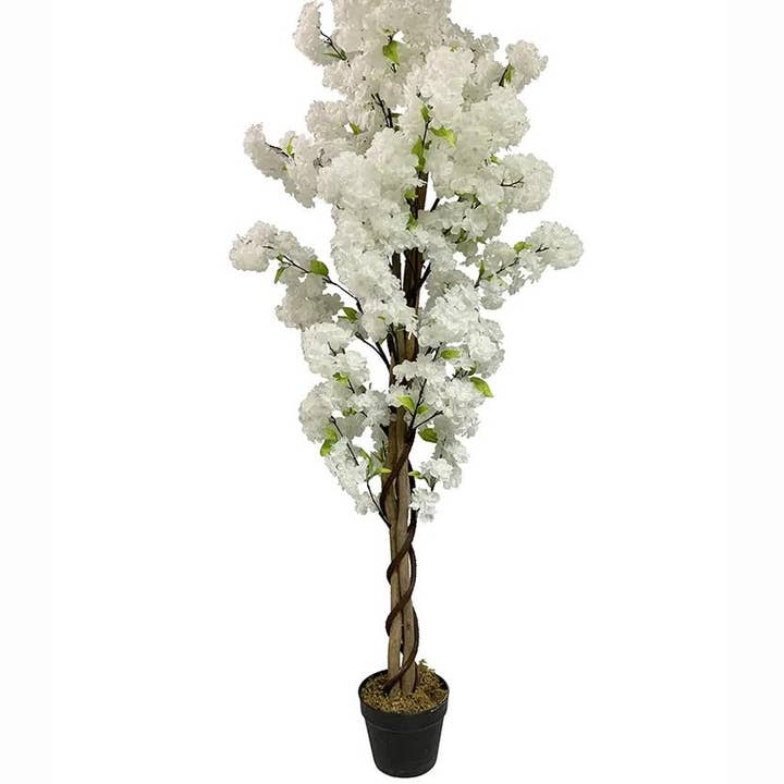 Artificial Blossom Tree White 150cm Fully for wholesale by Leaf Design UK LTD