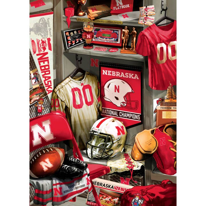 Masterpieces Puzzles - Wholesale Puzzle - Adult - Nebraska Cornhuskers - Locker Room 500 Piece Jigsaw Puzzle1