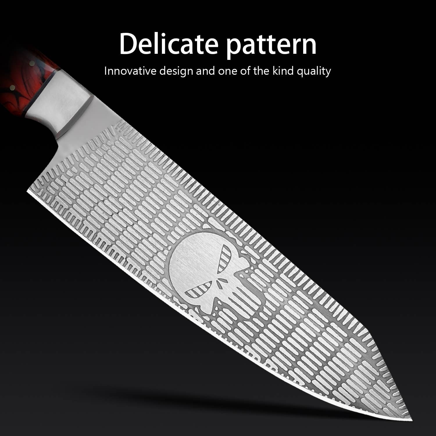 FH KNIVES - Vente Couteau de cuisine/multi-usage - Couteau de chef en acier inoxydable et étui en cuir, couteau de cuisine1
