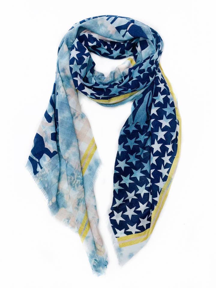 02028002 Teal Star Batik-Schal für den Großhandel von JC Sunny Fashion