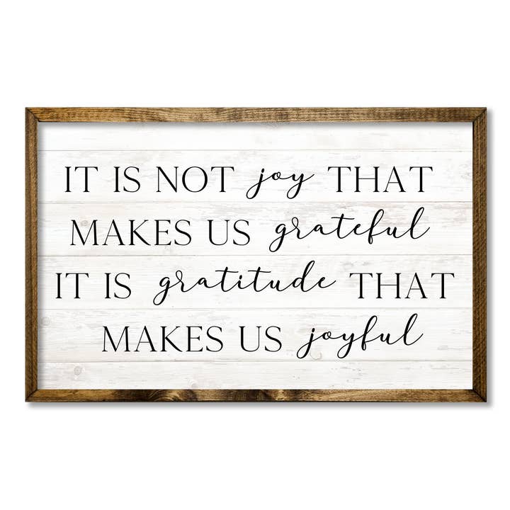 TIMBERLAND FRAME IT IS NOT JOY THAT MAKES US GRATEFUL for wholesale by Jarmz Designs