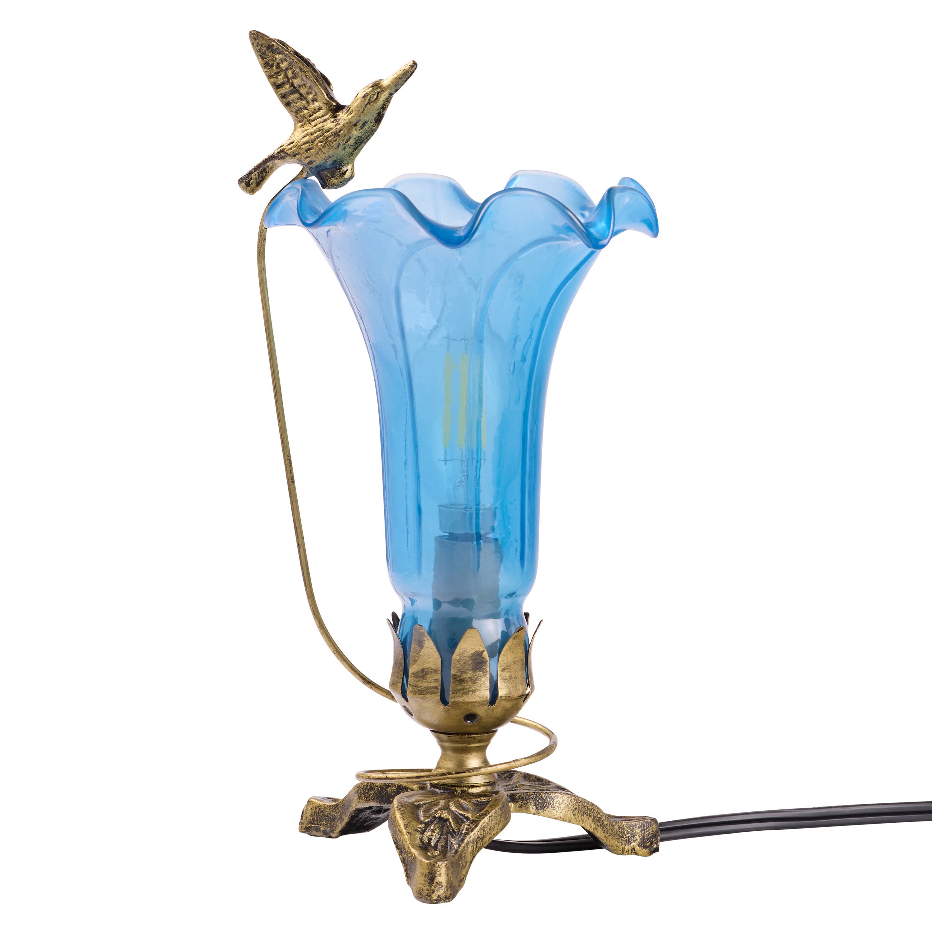 River of Goods - Wholesale Accent/Desk Lamp - 10.25"H Blue Hand Blown Glass Lily Accent Lamp7