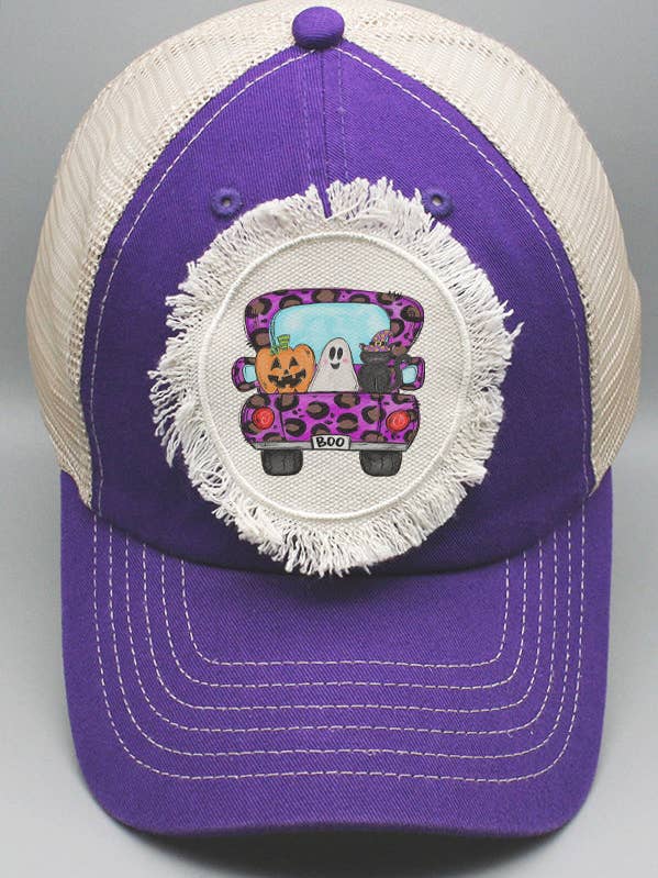 Chapeau d'Halloween Pumpkin Ghost Cat Purple Truck 296224 pour la vente par Cali Boutique Wholesale