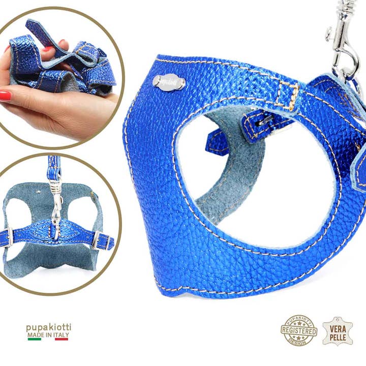 Pupakiotti Pets, Brand in Italy Srl. - Wholesale Hondenriem - Hond - GLAM. 3-delige set tuig en riem met leren zakjeshouder voor honden5