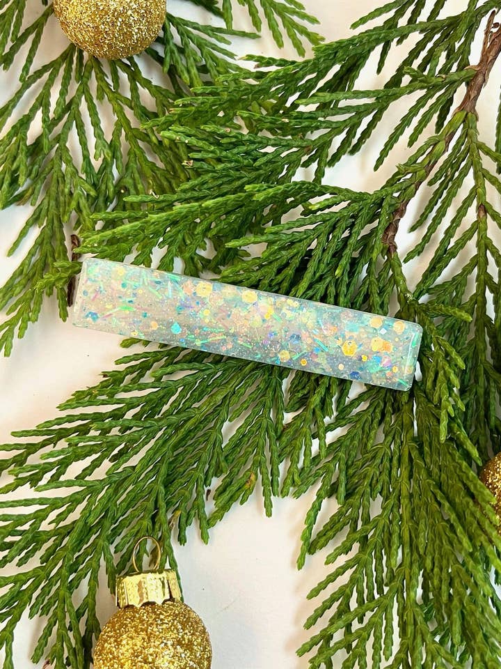 Ice Blue Hair Clip for wholesale by Raspberry Resin