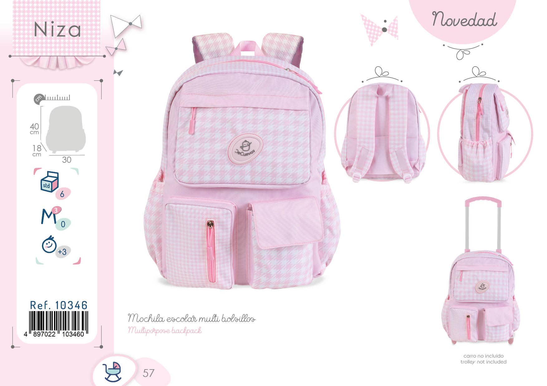 DeCuevas Toys - Wholesale Backpack - Kids - 10346 NIZA “multi-pocket” school backpack5