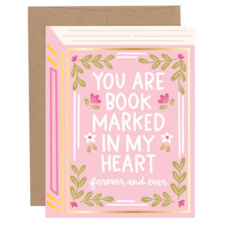 You Are Book Marked In My Heart Love Greeting Card for wholesale by Pippi Post