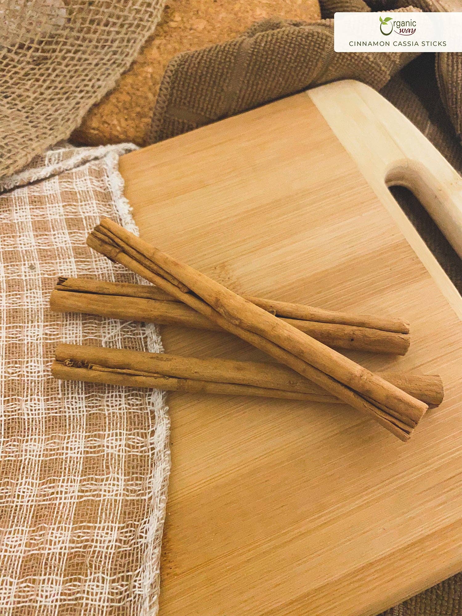 Organic Way LLC - Wholesale Herbs - Premium Cinnamon Cassia Sticks (Cinnamomum cassia) - Adds Flavour & Aroma |  Kosher Certified | Vegan | Raw, Non GMO & Gluten Free | USDA Certified | Origin - India2