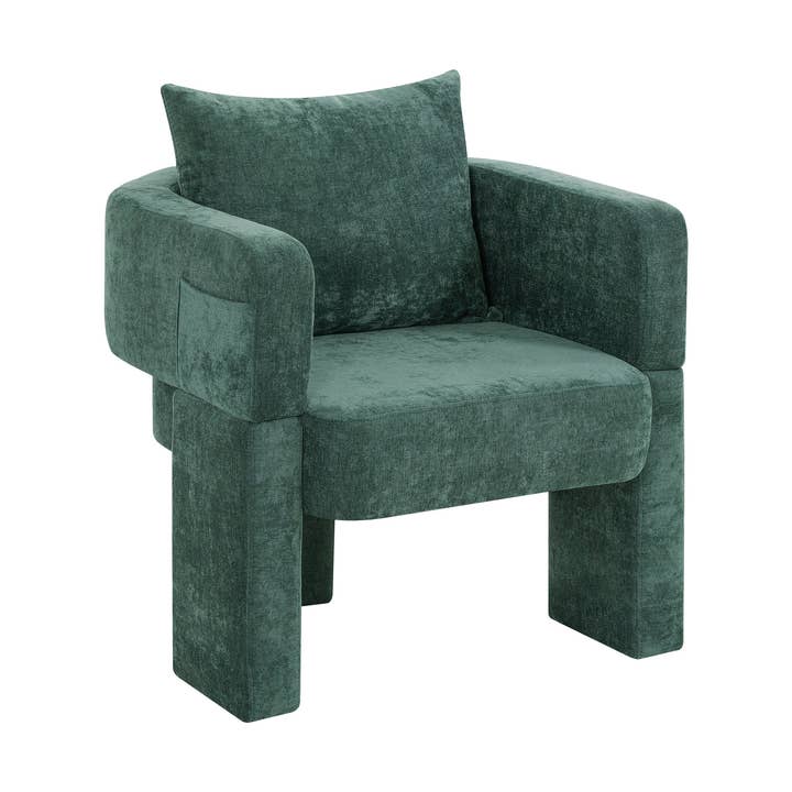 Cadeira Moderna de Chenille com 3 Pernas e Braços Ergonómicos por atacado de BlakOutlet