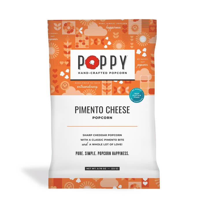 Pimento Cheese Snack Bag for wholesale by Poppy Hand-Crafted Popcorn