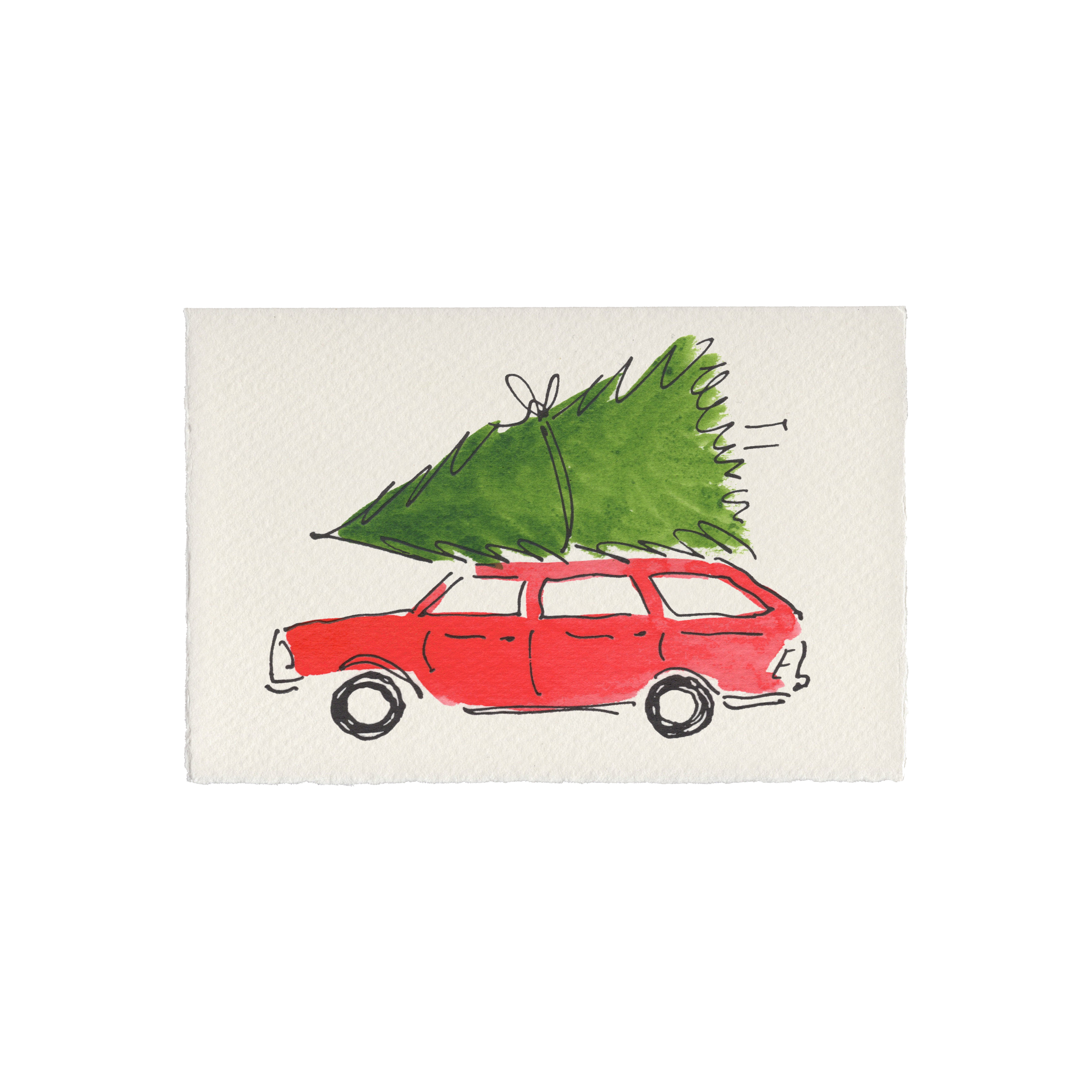 Scribble & Daub - Wholesale Christmas Card - Christmas Tree & Car Card2