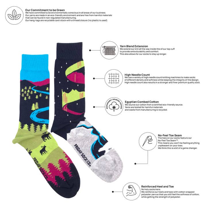 Friday Sock Co. - Wholesale Socks - Men's - Men's Northern Canadian Landscape Socks1