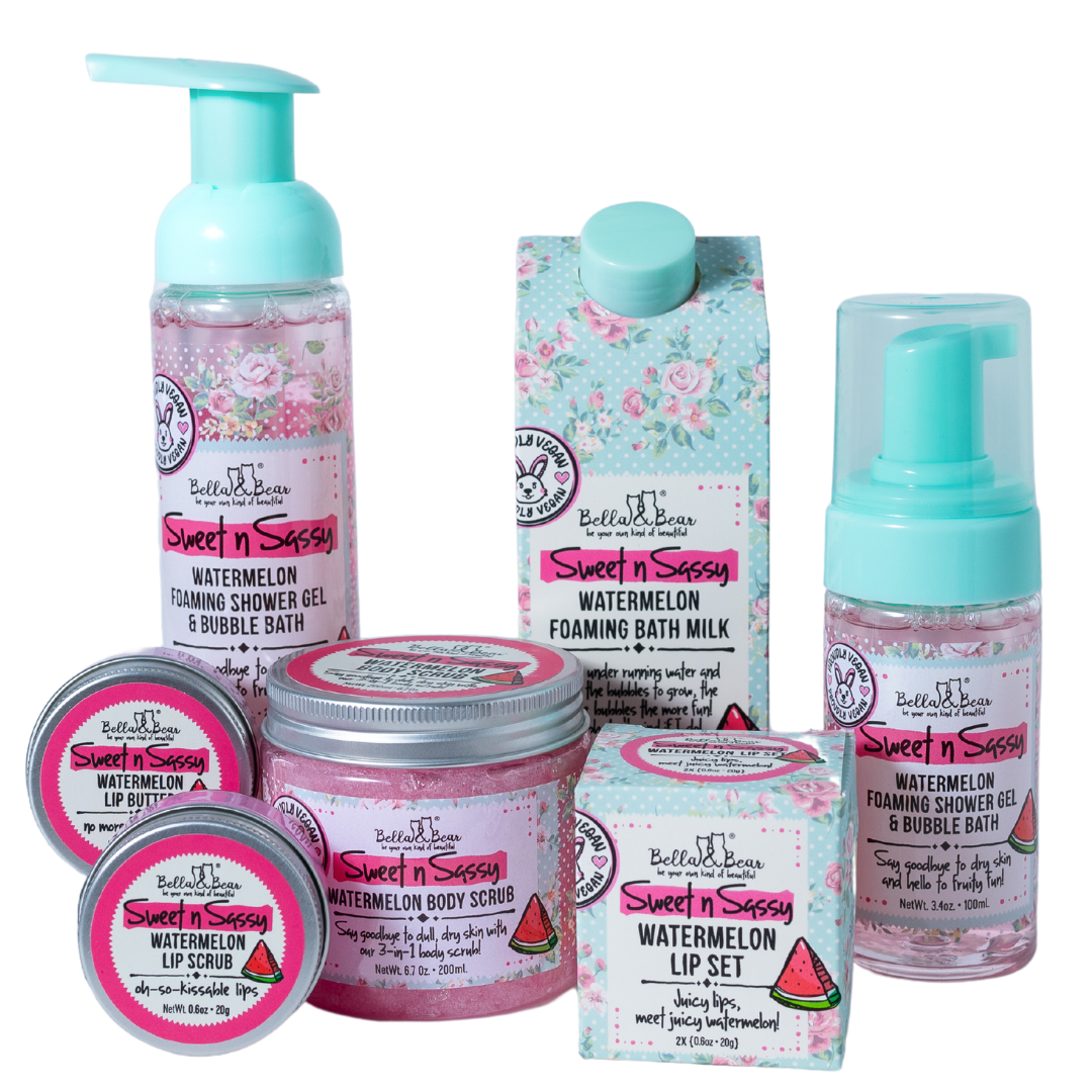 Bella & Bear – wholesale Bath & body set – Sweet 'n' Sassy Mega Watermelon Bath & Body Large Gift Set13