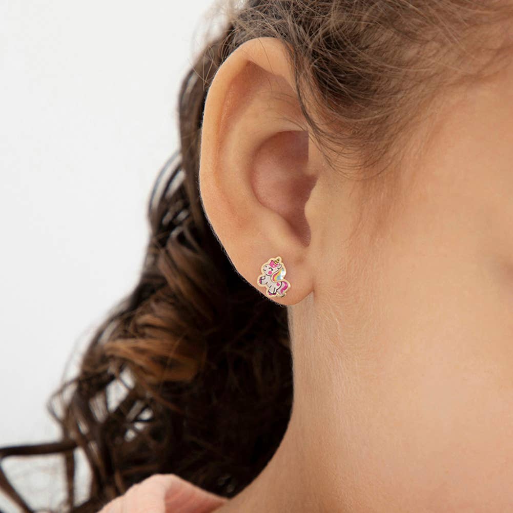 In Season Jewelry – wholesale Örhängen - Barn – 14k guld Simply Unicorn Baby/småbarn/barn örhängen2
