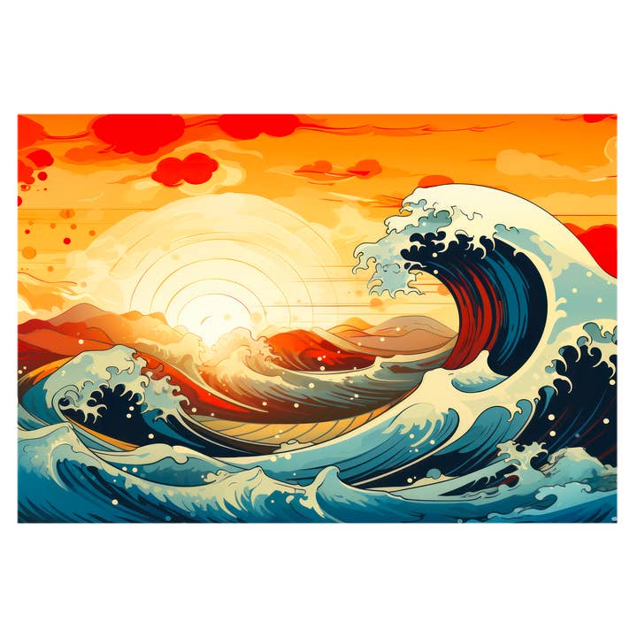 The Naughty Equestrian - Wholesale Everyday Greeting Card - Sunset Swell Greeting Card1