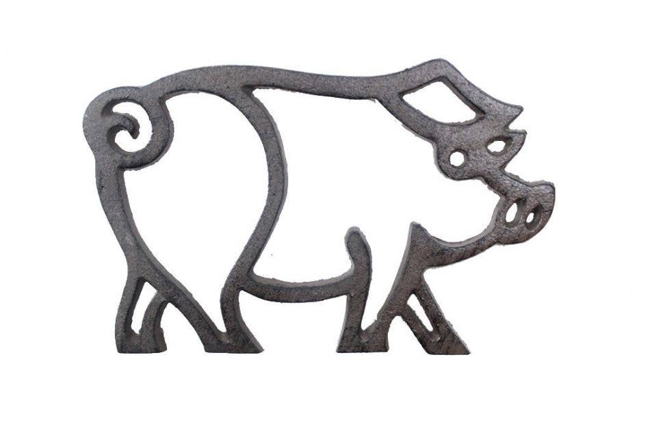 Hampton Ironworks - Wholesale Trivet - Cast Iron Pig Shaped Trivet 8"0