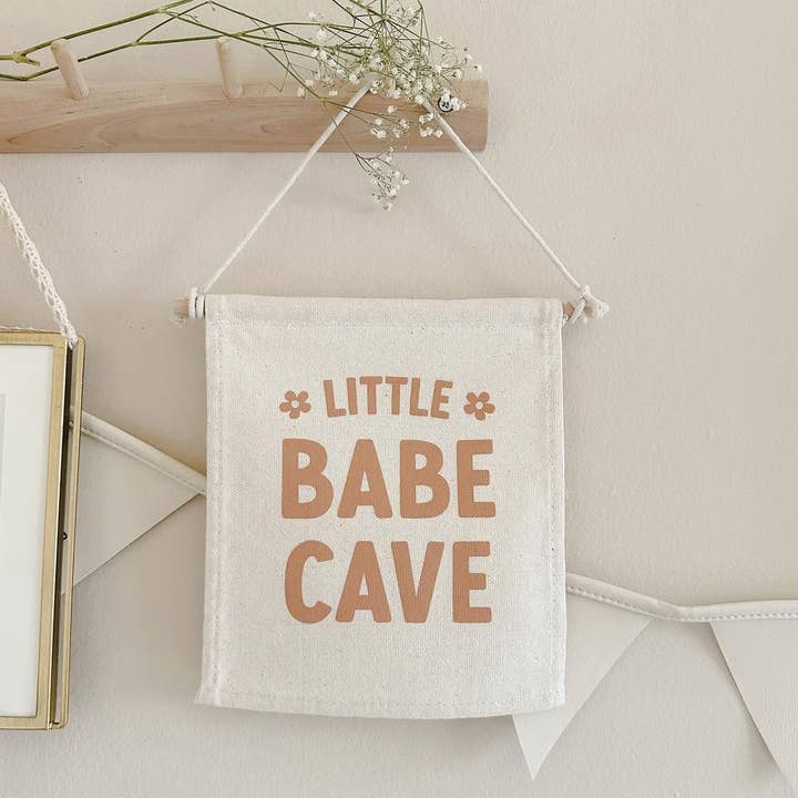 Cherrypick - Wholesale Sign - Little Babe Cave Canvas Hang Sign - Girls Canvas Decor