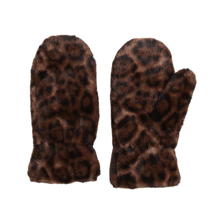 Sensibling Corp. - Wholesale Mittens - Women's - 12Pairs - Leopard Faux Fur Winter Mittens4