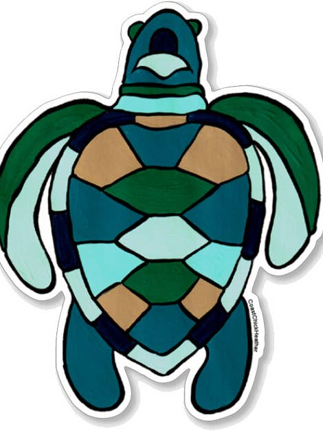 Sea Turtle Waterproof Sticker for wholesale by Coast Chick Heather Jordan