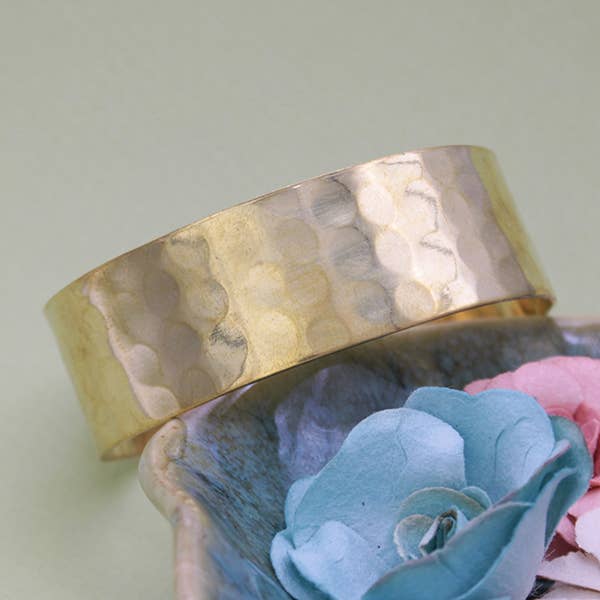 Gold Hammered Cuff for wholesale by ZAD