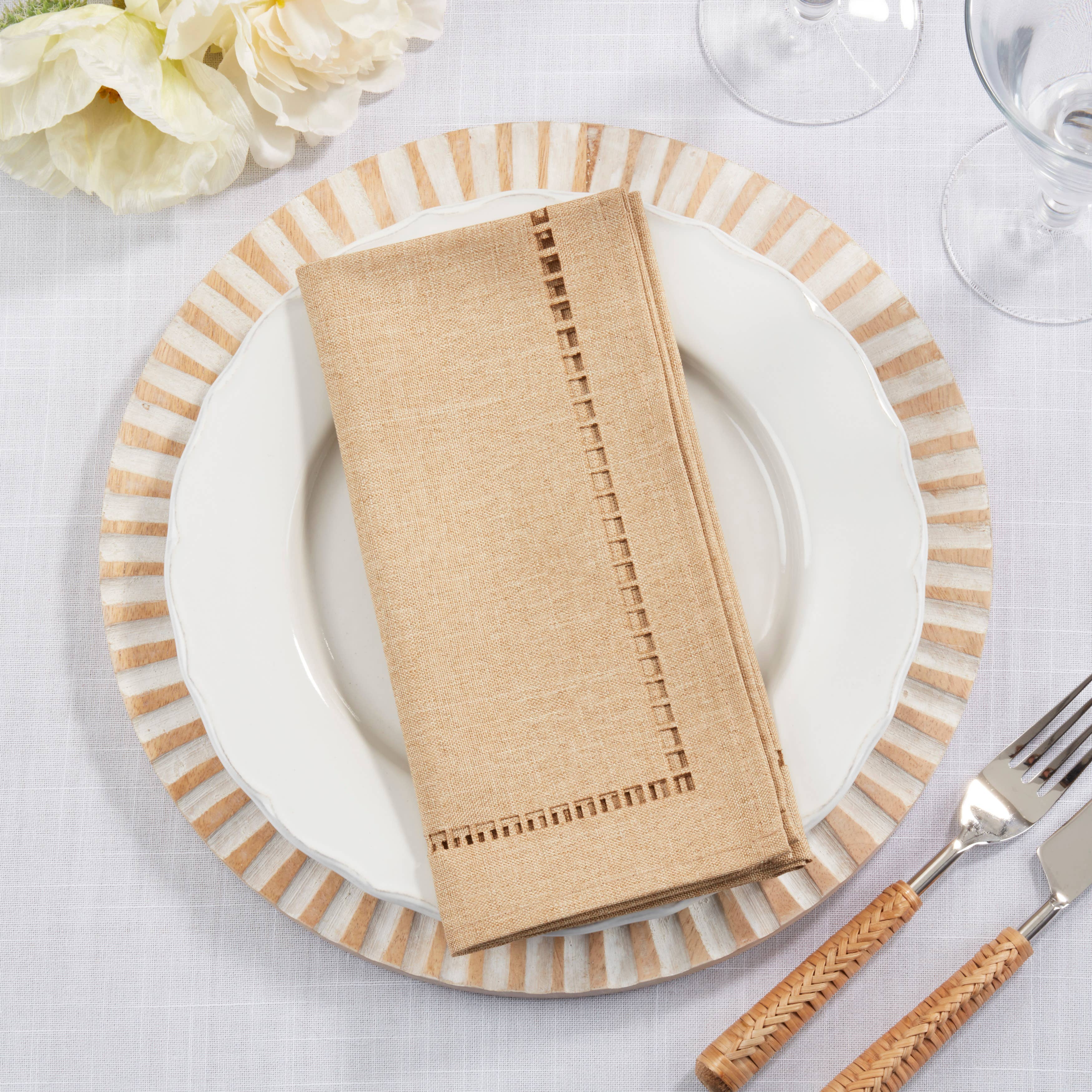 Saro Lifestyle – wholesale Dinner & cloth napkin – Laser-Cut Hemstitch Napkin18