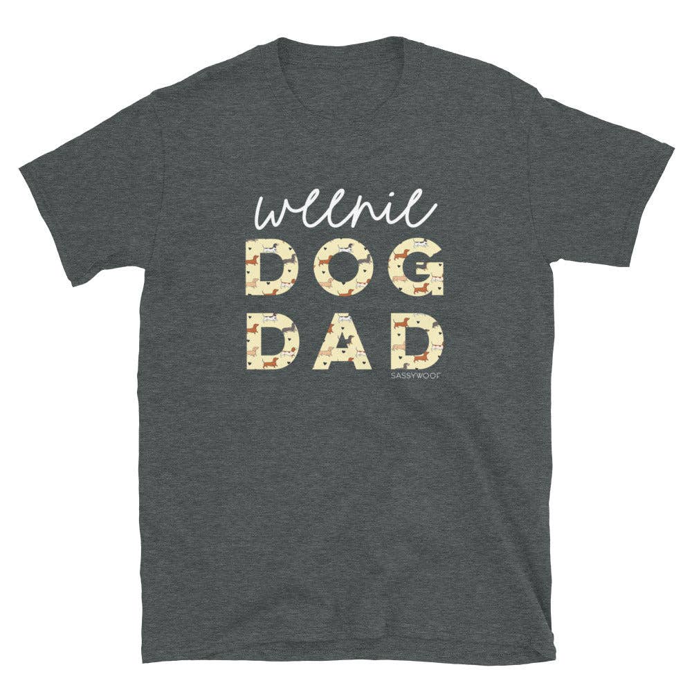 SASSY WOOF - Wholesale Screen Printed T-Shirt - Men's - Weenie Dog Dad Tee0