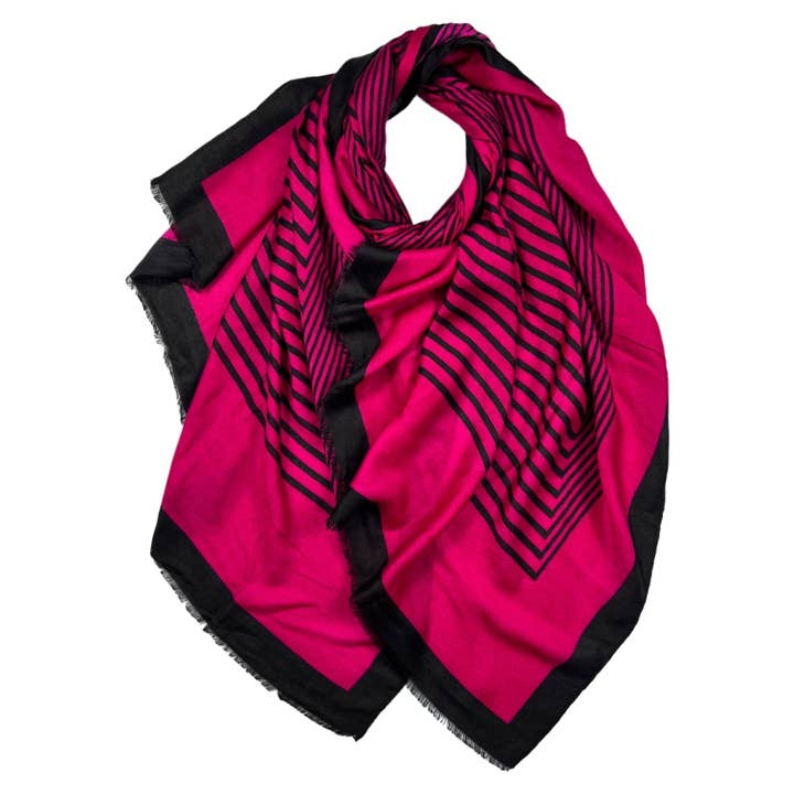 Lili Scarves - Wholesale Scarf - Women's - Printed Big Maze Pattern Lightweight Scarf